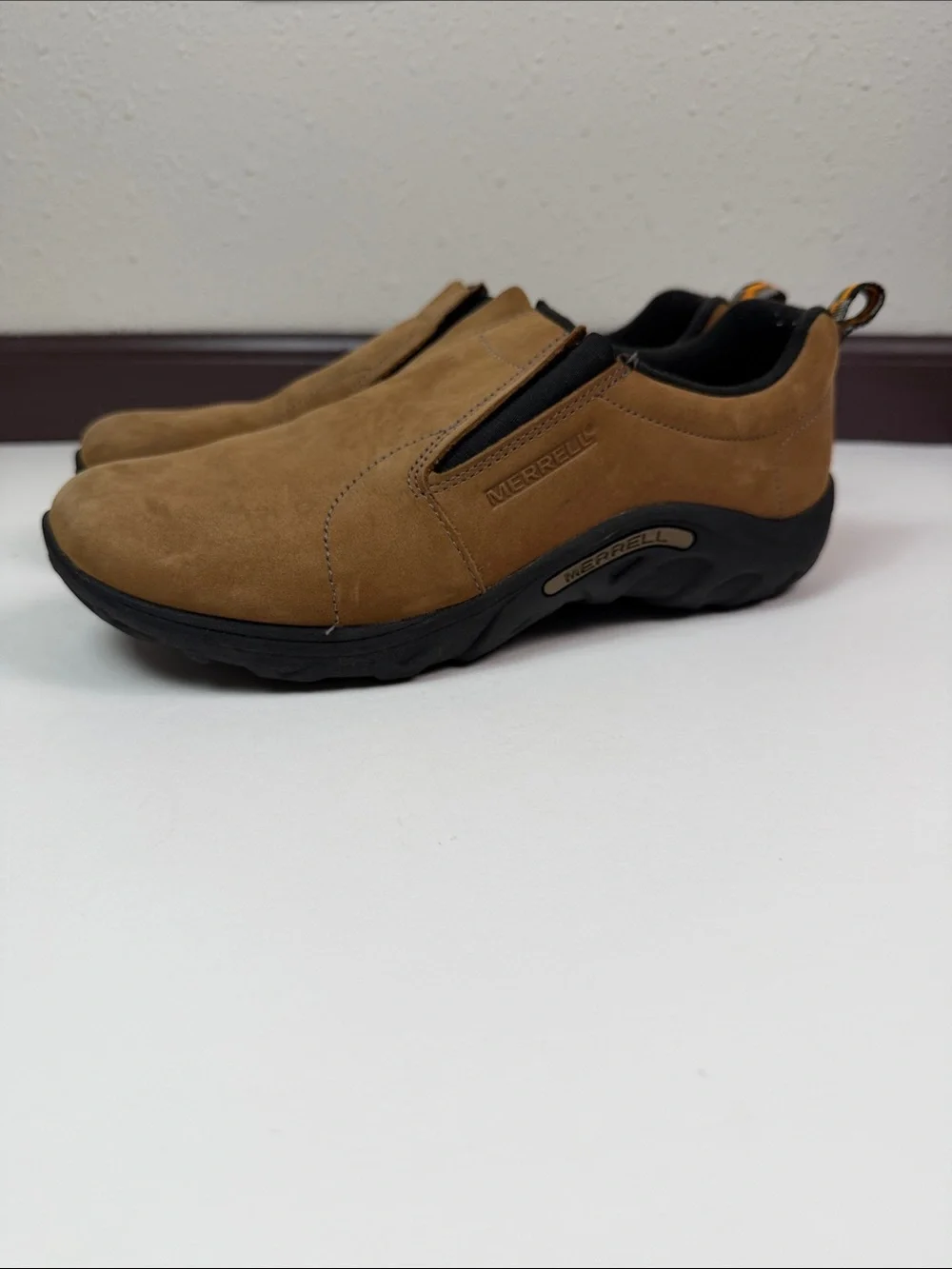 Merrell Jungle Leather Slip On Brown Nubuck Comfort Casual Walking Outdoor Size6